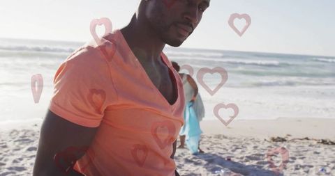 Man Enjoying Tranquility on Blissful Beach