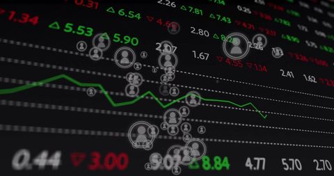 Abstract Financial Data with Social Network Overlay - Download Free Stock Images Pikwizard.com