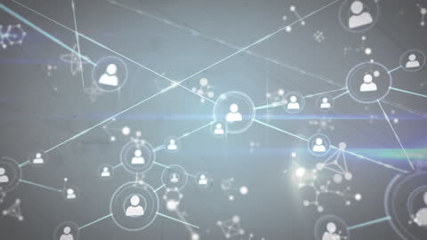 Global Network Connection with People Icons and Lines