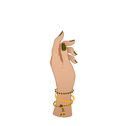 Elegant female hand with jewelry against transparent background