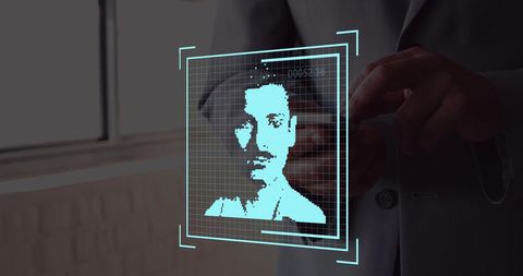 digital face scanning with smartphone user - Download Free Stock Images Pikwizard.com