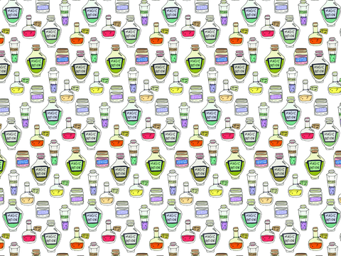 transparent magic potion bottles seamless pattern - Download Free Stock Videos Pikwizard.com