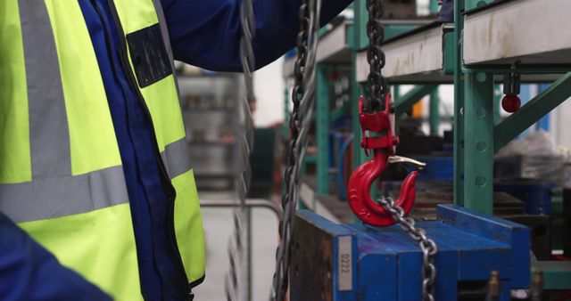 Industrial Worker Using Machinery to Lift Heavy Equipment - Download Free Stock Images Pikwizard.com