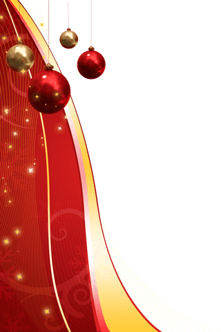 Transparent christmas decorations with festive ornaments