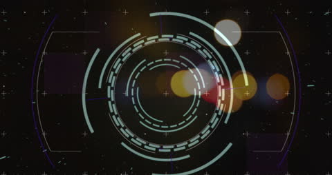 Abstract Digital Interface with Bokeh Effect and Data Elements