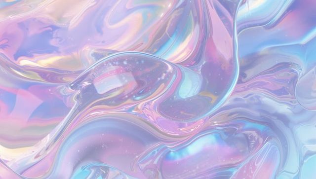 Elegant iridescent swirls in abstract digital art