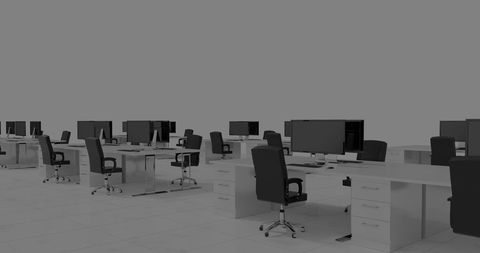 Modern Empty Office Workspace with Computers - Download Free Stock Images Pikwizard.com