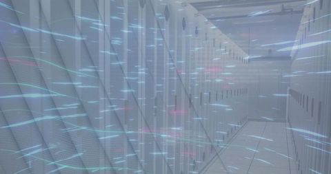 Glowing Blue Light Trails in Futuristic Server Room Concept - Download Free Stock Images Pikwizard.com