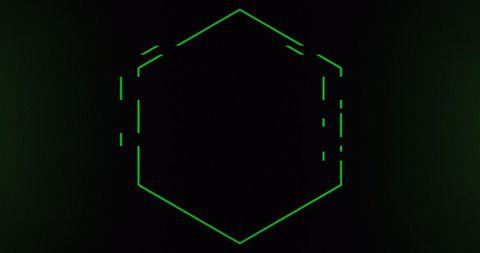 glowing green neon hexagon on black background - Download Free Stock Images Pikwizard.com