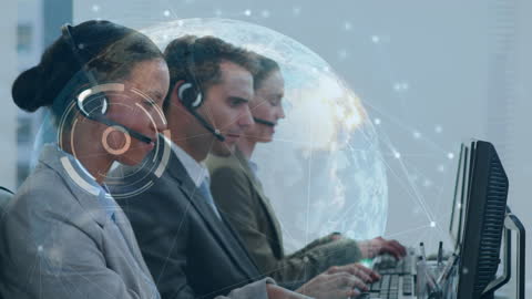 Global Customer Service Concept with Digital Technology
