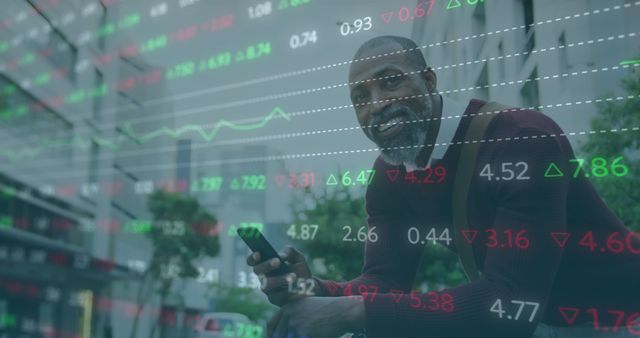 Businessman Monitoring Stock Market Data on Phone - Download Free Stock Images Pikwizard.com