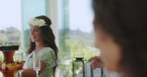 Joyful Celebration at Outdoor Wedding with Smiling Friends