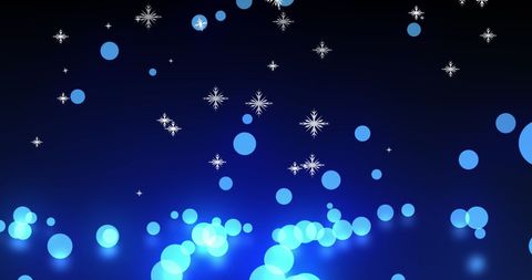 Glowing Snowflakes and Blue Light Orbs on Black Background - Download Free Stock Images Pikwizard.com