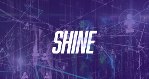 Dynamic Digital Networking in a Server Room with Bold Text