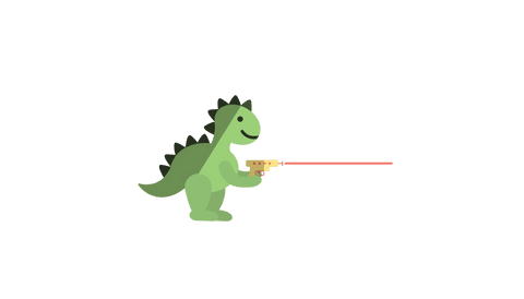 cute dinosaur holding toy gun on transparent background - Download Free Stock Videos Pikwizard.com