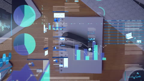 Futuristic Data UI Overlay Table Abstract Concept