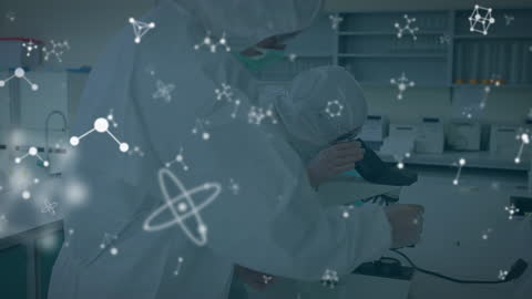 Diverse Scientists Studying Molecules in a Modern Laboratory