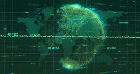 Digital Globe with Data Analytics Overlay on World Map - Download Free Stock Images Pikwizard.com