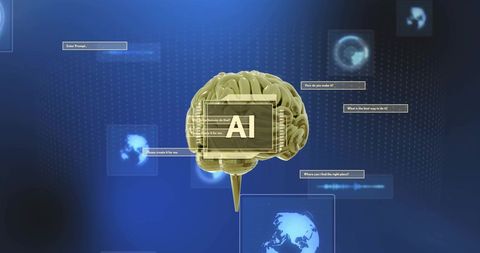Futuristic AI Data Network with Digital Brain Illustration - Download Free Stock Images Pikwizard.com