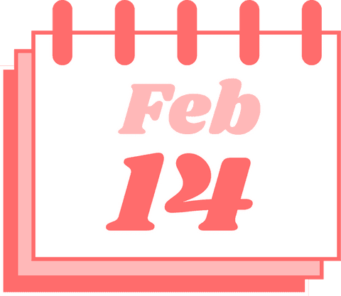 simple style transparent february 14 calendar page for romantic and decorative themes - Download Free Stock Videos Pikwizard.com