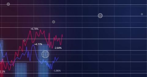 Digital Visualization of Global Networking with Statistical Graphs - Download Free Stock Images Pikwizard.com