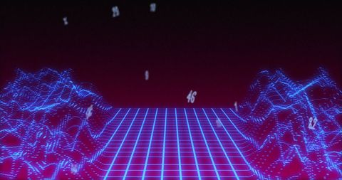 Futuristic Digital Grid with Floating Numbers - Download Free Stock Images Pikwizard.com