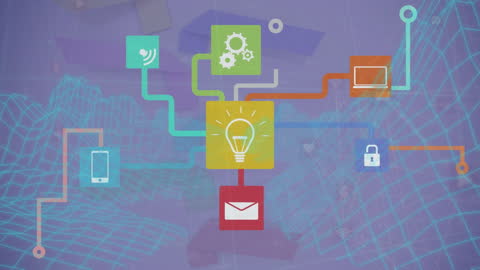 Abstract Network of Technology and Communication Connections