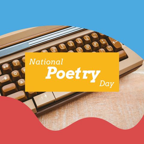 national poetry day celebratory vintage typewriter concept - Download Free Stock Templates Pikwizard.com