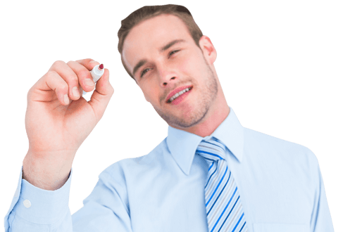 Transparent Businessman Writing Ideas with Marker Smile - Download Free Stock Videos Pikwizard.com