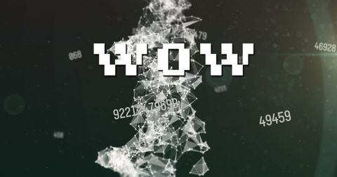 Digital Interface with Network Connections and WOW Text - Download Free Stock Images Pikwizard.com