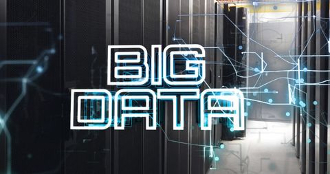 Big Data Text Overlay on Computer Servers with Digital Interface - Download Free Stock Images Pikwizard.com