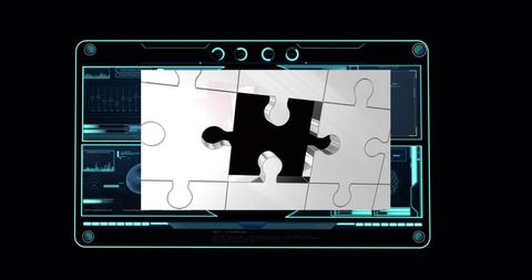 Digital Puzzle Interface Concept with Missing Piece - Download Free Stock Images Pikwizard.com
