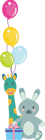 colorful festive animals toys and balloons on transparent background - Download Free Stock Videos Pikwizard.com