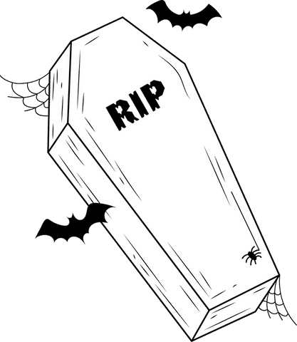 spooky coffin illustration with rip, bats, web - Download Free Stock Videos Pikwizard.com