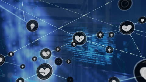 Digital Networking Concepts with Iconography and Data Visualizations