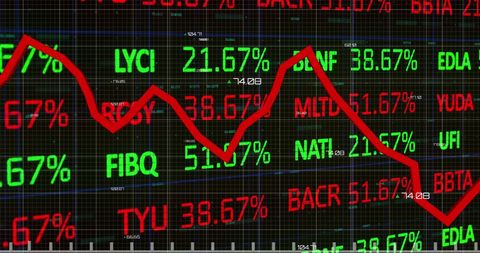Stock Market Decline Display with Falling Red Graph Line - Download Free Stock Images Pikwizard.com