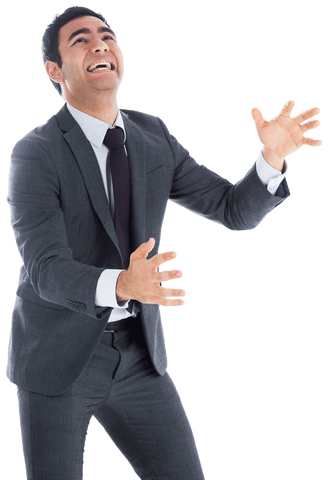 joyful businessman enthusiastically reaching transparent background - Download Free Stock Videos Pikwizard.com