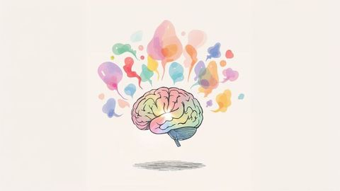 Creative expression through colorful minimalistic brain art