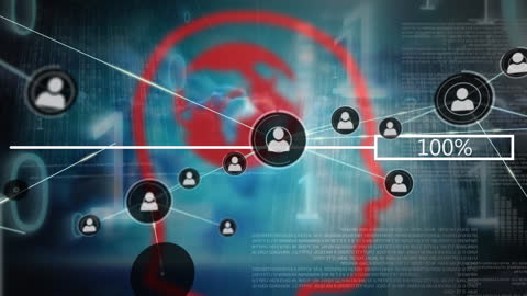 Digital Data Processing with Human Network Icons