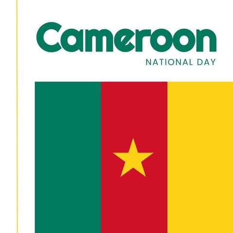 Cameroon National Day Celebration with Flag Background - Download Free Stock Templates Pikwizard.com