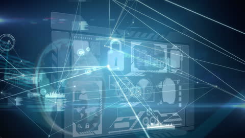 Futuristic Digital Connections and Security Technology Interface