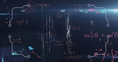 Mathematical Equations and Network Connections on Digital Background - Download Free Stock Images Pikwizard.com