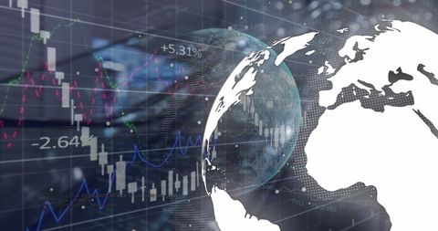 global business technology with financial data overlays - Download Free Stock Images Pikwizard.com
