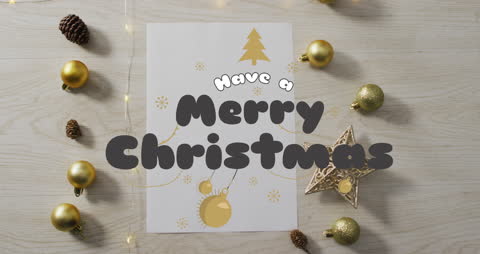 Christmas Card with Festive Decorations and Greetings