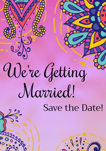 Colorful Mandala Wedding Invitation Template with Joyful Celebrations - Download Free Stock Templates Pikwizard.com