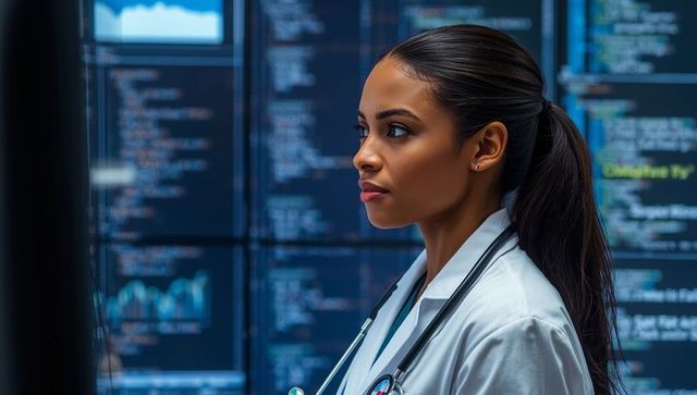 Doctor working with advanced diagnostics and technology