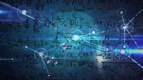 Digital Network Interface with Mathematical Equations Overlay