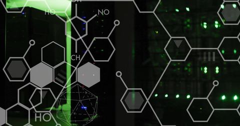 scientific data processing on computer servers with chemical diagrams - Download Free Stock Images Pikwizard.com