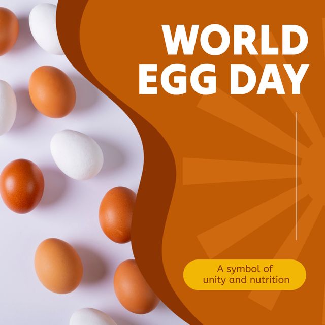 Celebrating World Egg Day with Brown and White Eggs as Unity Symbols - Download Free Stock Templates Pikwizard.com