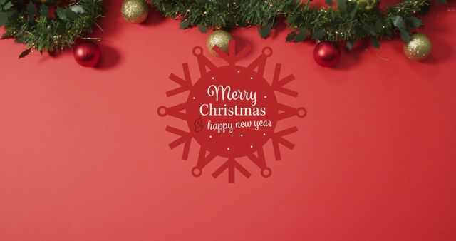 Christmas Greeting Card with Festive Decorations - Download Free Stock Images Pikwizard.com